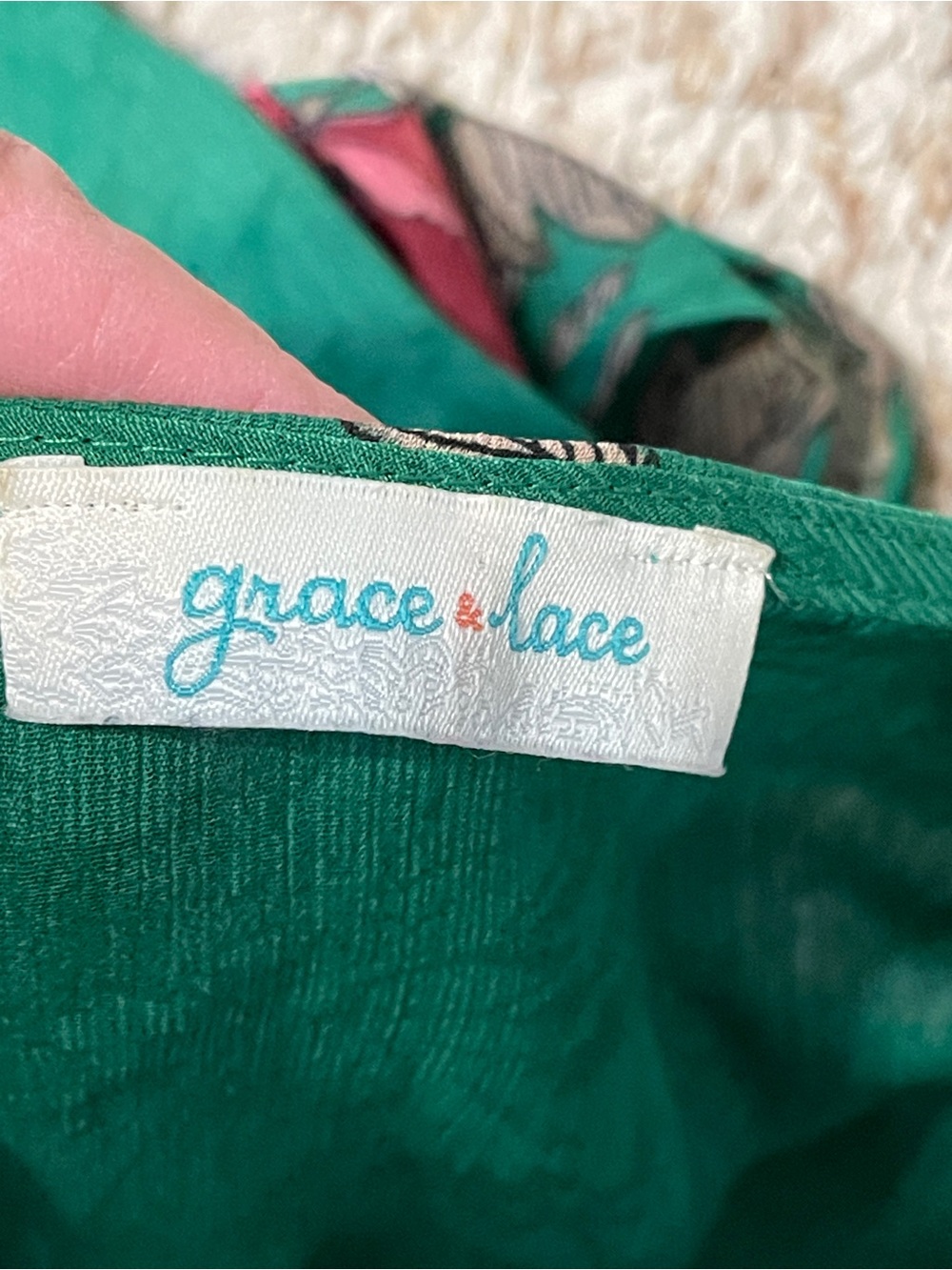 Grace & Lace Floral Kimono Duster Green Maxi Drawstring Boho Cottagecore Small - Picture 5 of 6